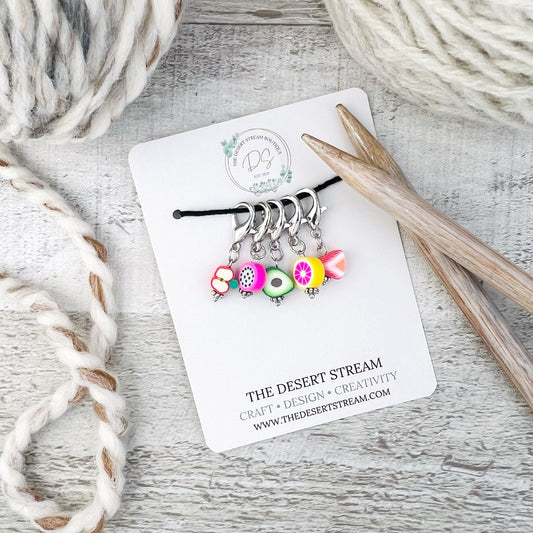 Fruit Stitch Markers Set - Knitting and Crochet - The Desert Stream Stitch