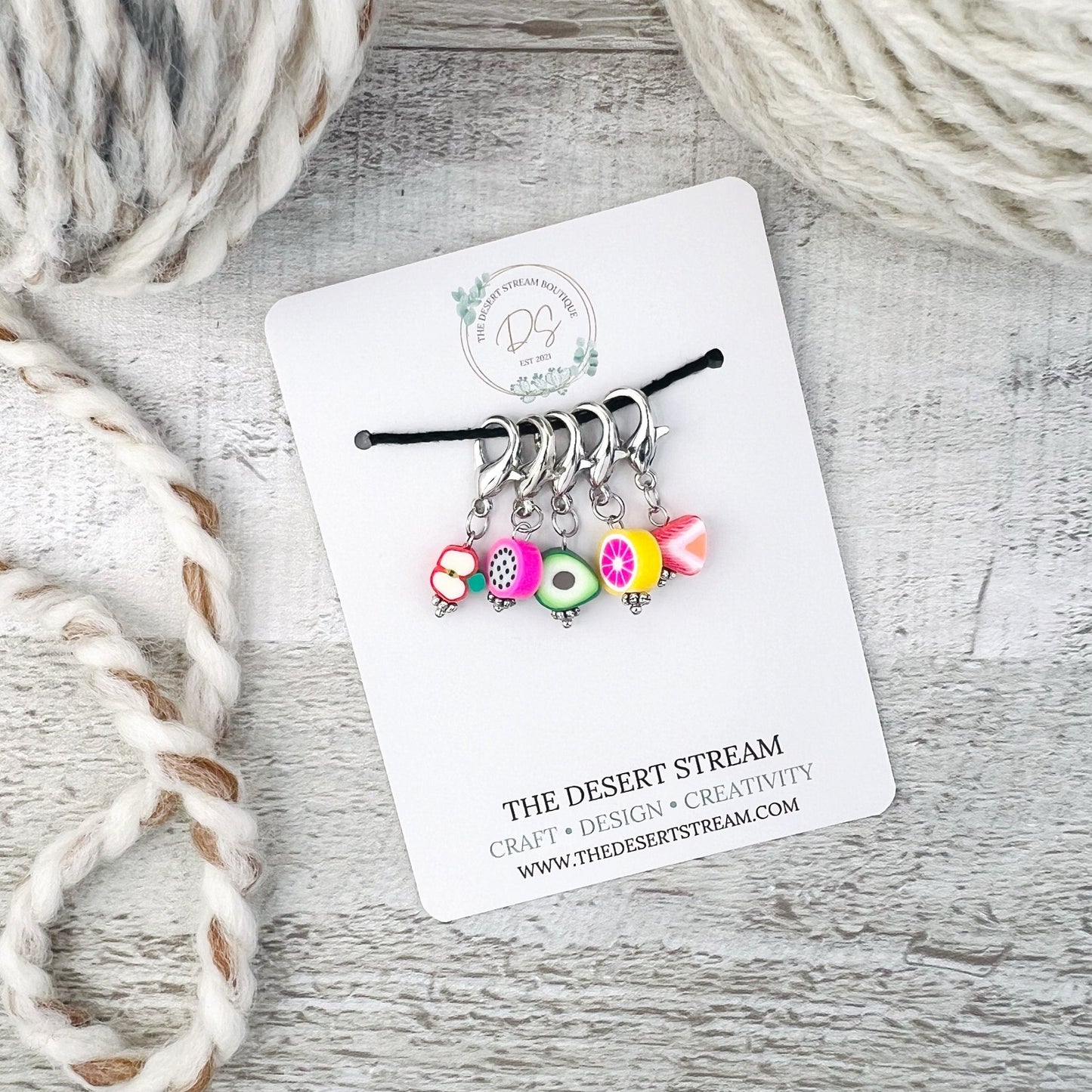 Fruit Stitch Markers Set - Knitting and Crochet - The Desert Stream Stitch