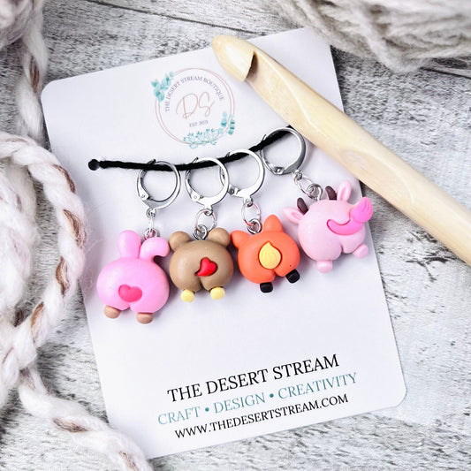 Furry Fannies Stitch Markers - The Desert Stream Stitch