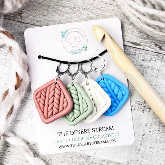 Granny Square Stitch Markers - The Desert Stream Stitch