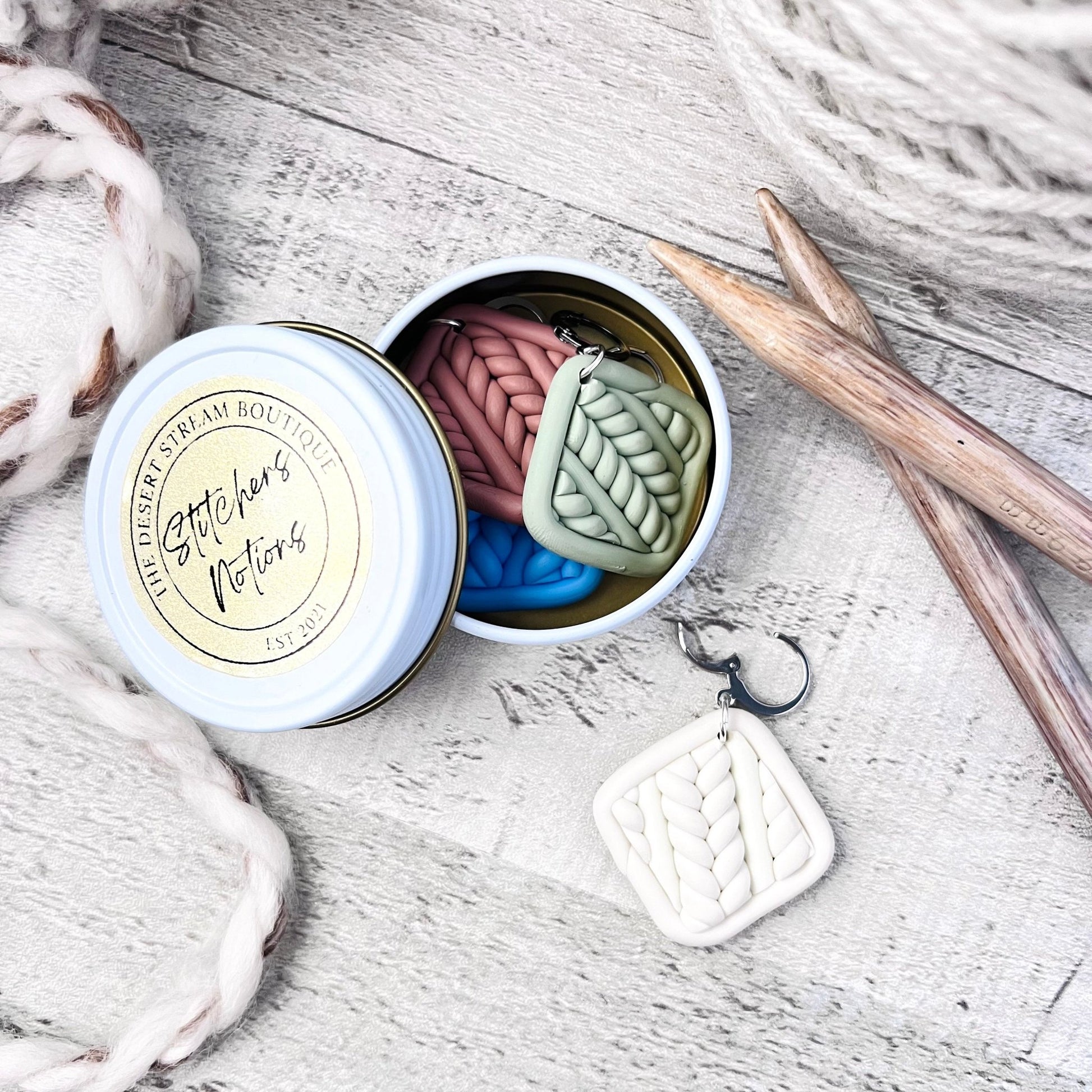 Granny Square Stitch Markers - The Desert Stream Stitch