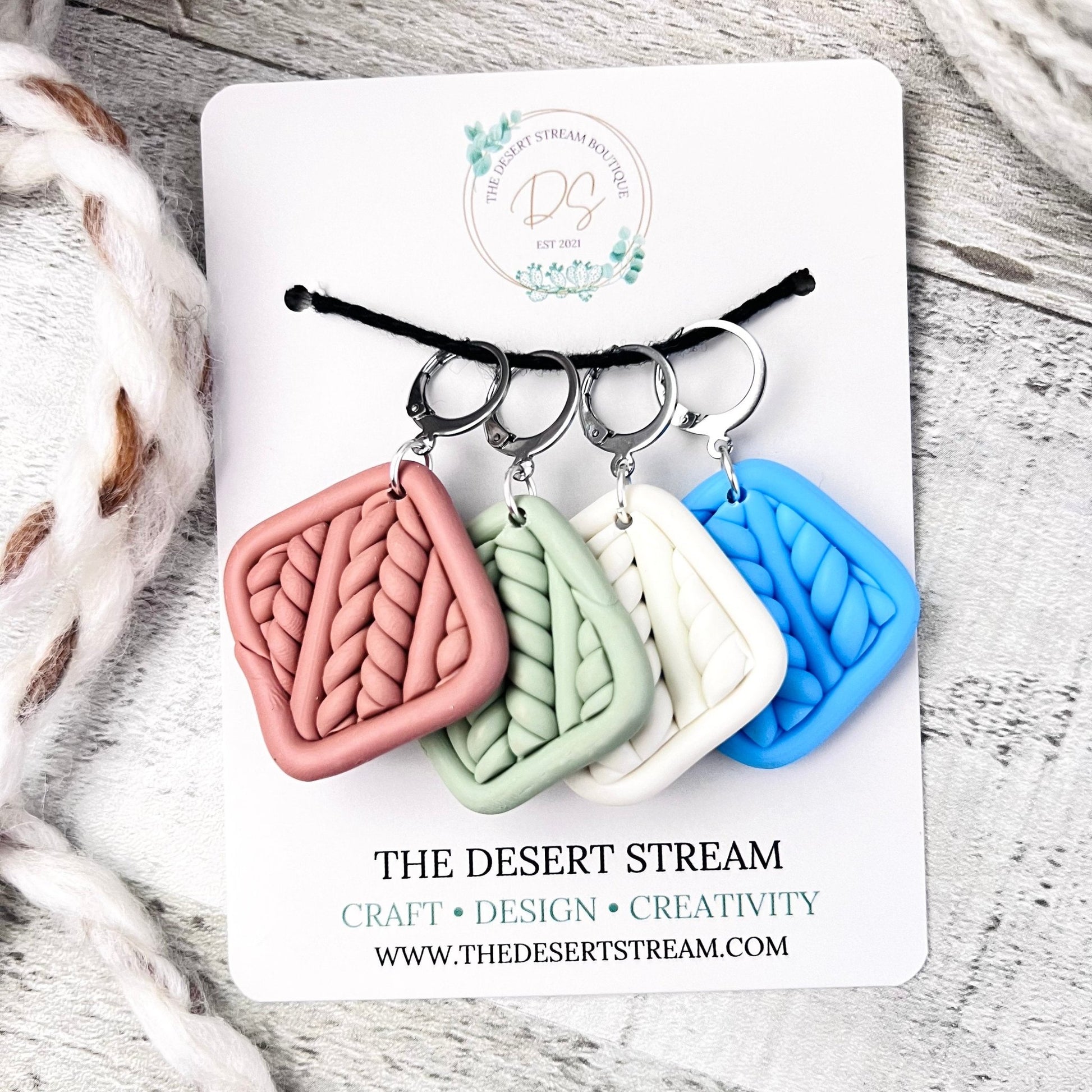 Granny Square Stitch Markers - The Desert Stream Stitch