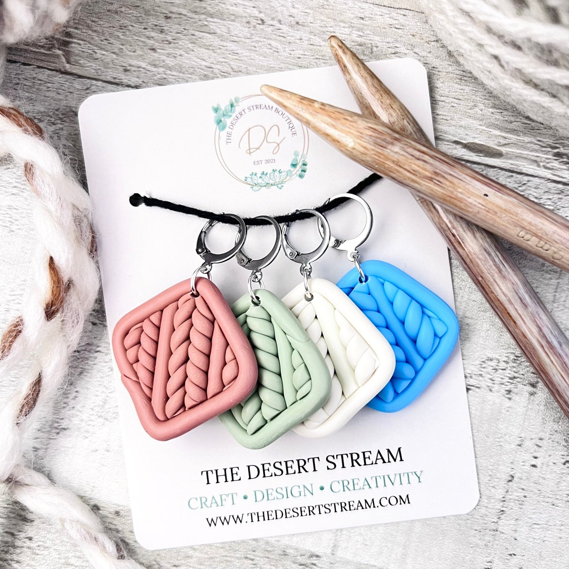 Granny Square Stitch Markers - The Desert Stream Stitch