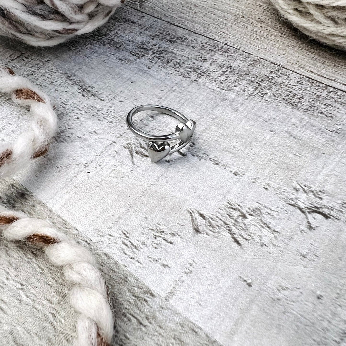 Heart Adjustable Tension Ring - The Desert Stream Stitch