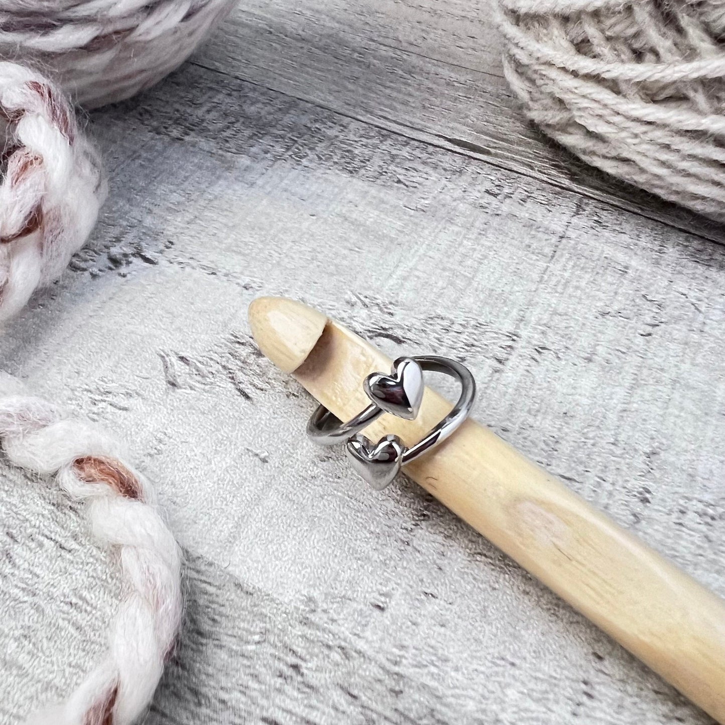 Heart Adjustable Tension Ring - The Desert Stream Stitch