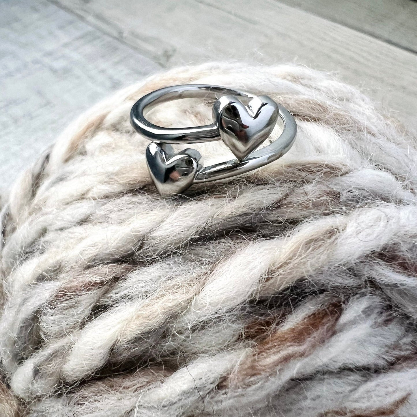 Heart Adjustable Tension Ring - The Desert Stream Stitch