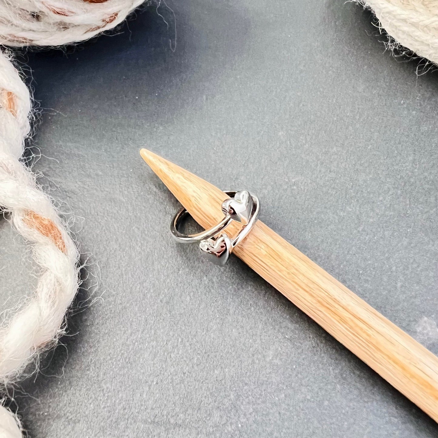 Heart Adjustable Tension Ring - The Desert Stream Stitch