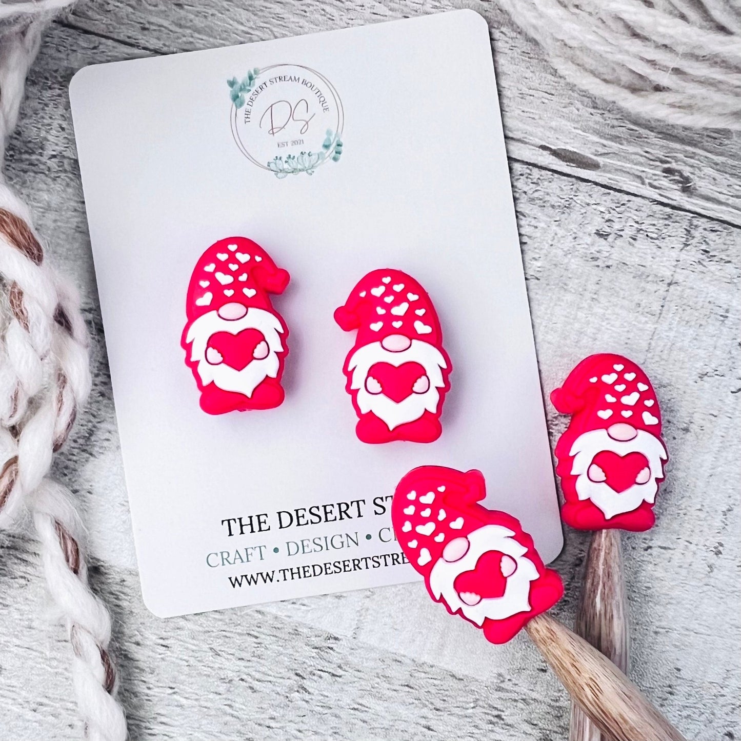 Heart Gnome Stitch Stoppers - The Desert Stream Stitch