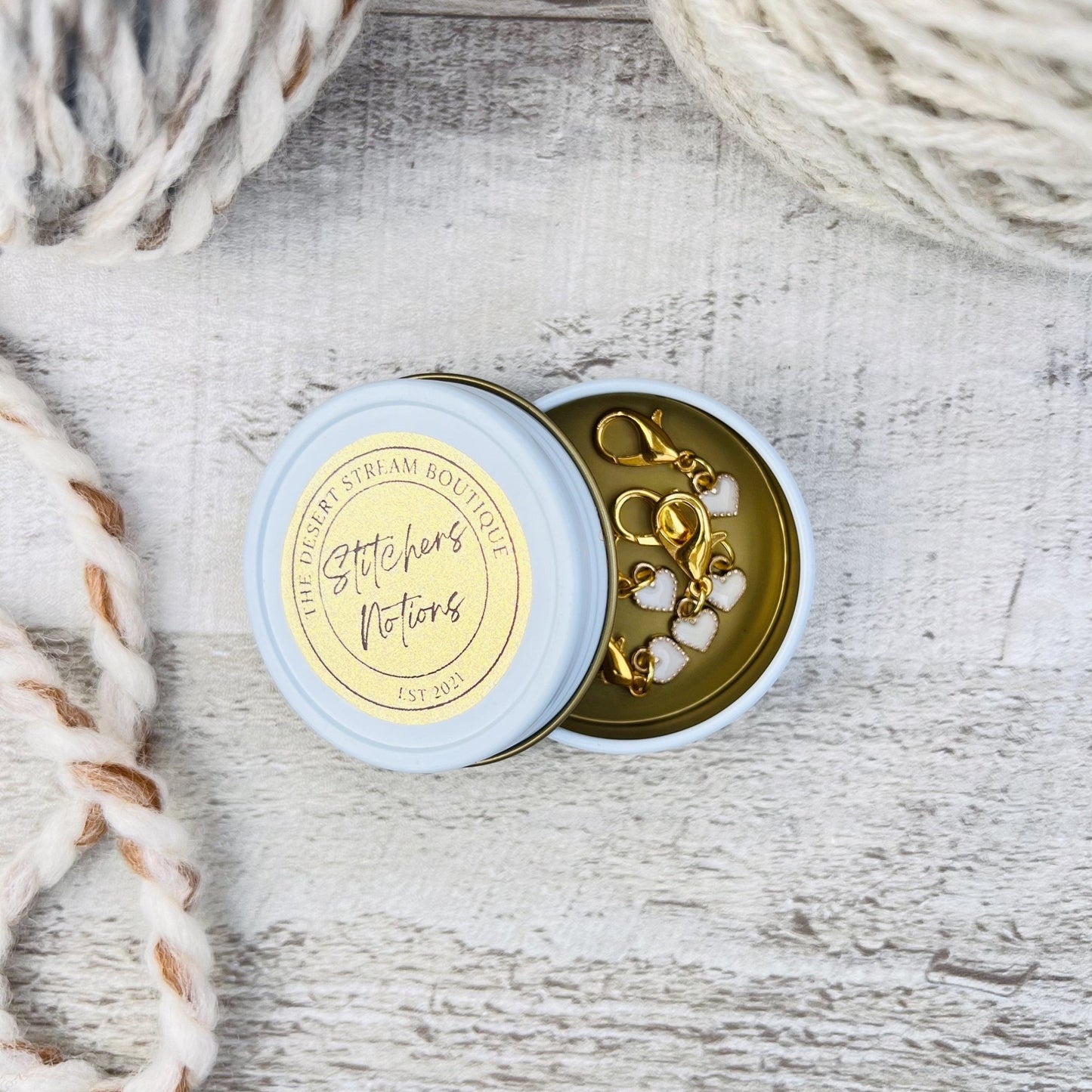 Heart Stitch Markers Set - Knitting and Crochet - The Desert Stream Stitch