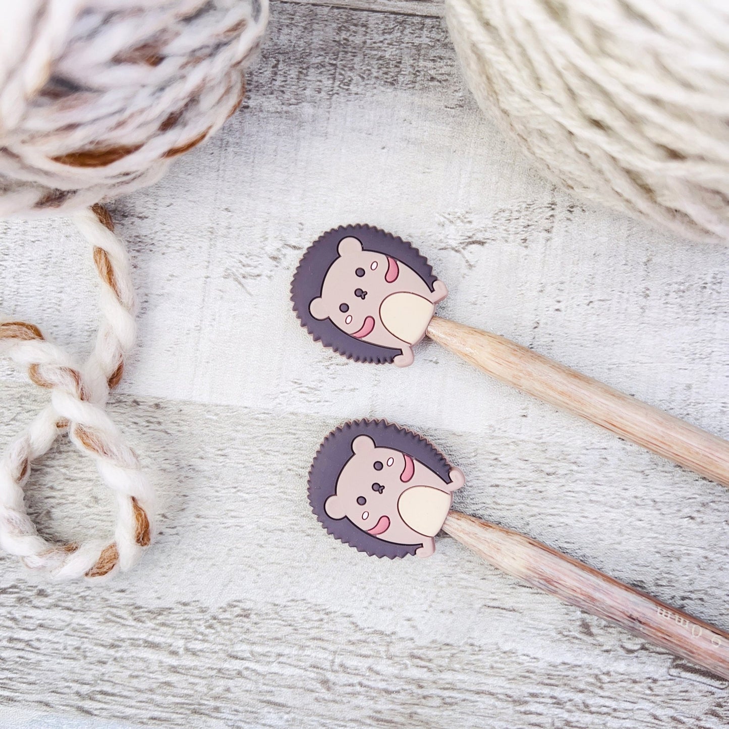 Hedgehog Stitch Stoppers Knitting Needle Point Protectors - The Desert Stream Stitch