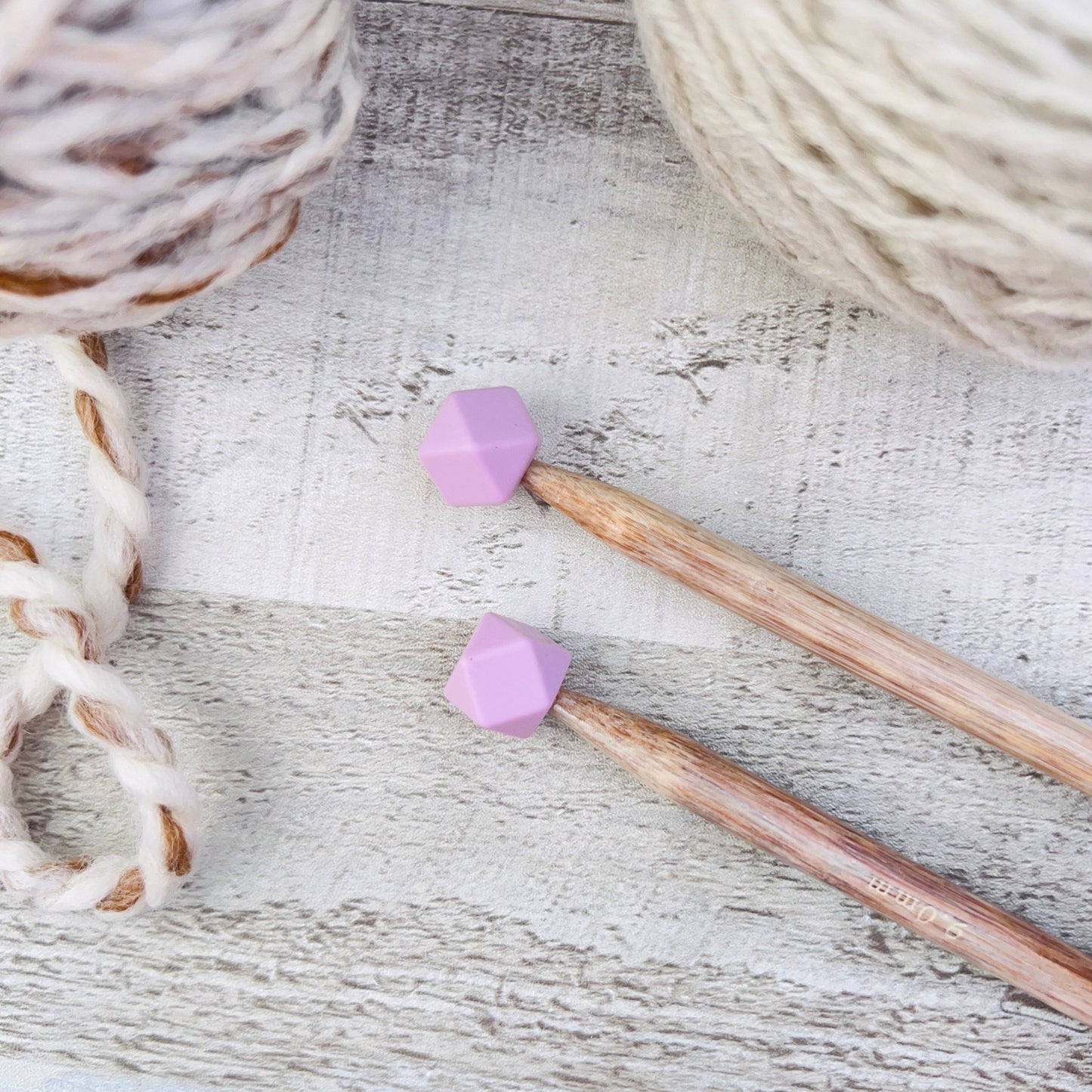 Hexagon Stitch Stoppers Knitting Needle Point Protectors - The Desert Stream Stitch