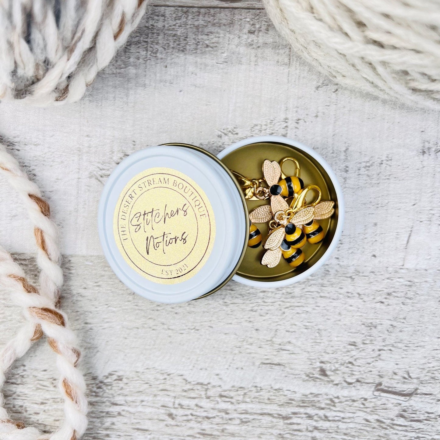 Honey Bee Stitch Markers Set - Knitting and Crochet - The Desert Stream Stitch