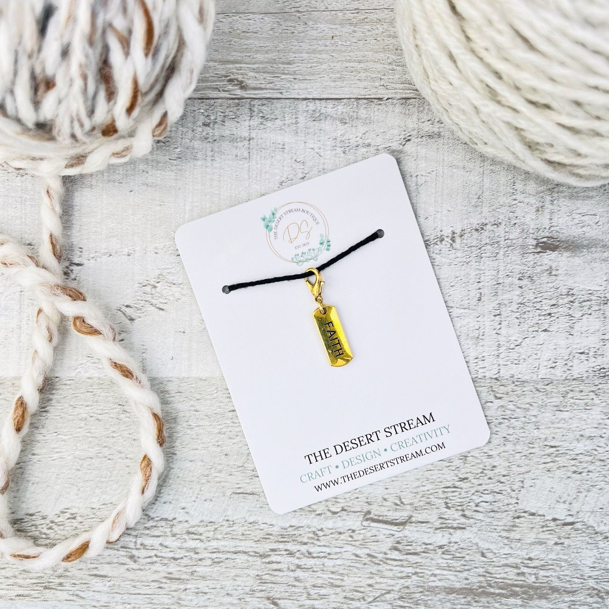 Inspirational Stitch Marker - Knitting and Crochet - The Desert Stream Stitch