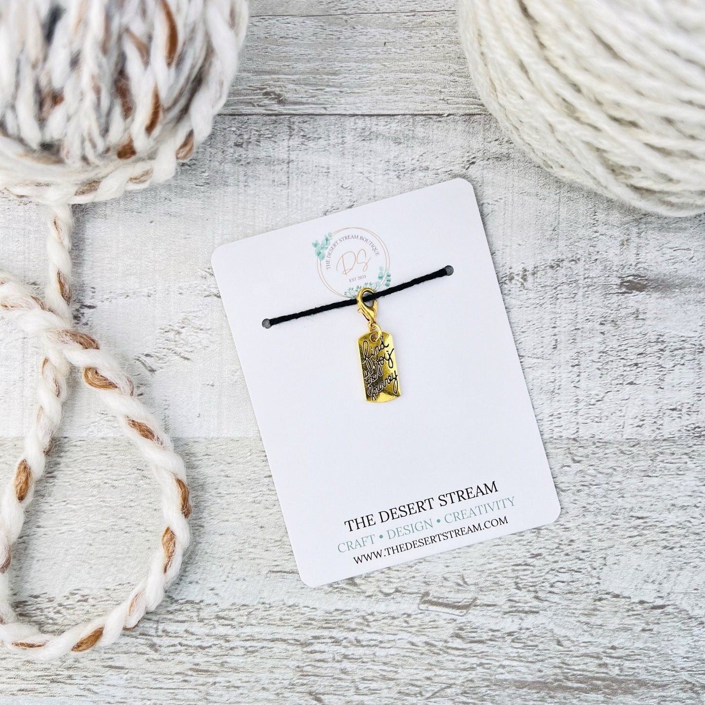 Inspirational Stitch Marker - Knitting and Crochet - The Desert Stream Stitch