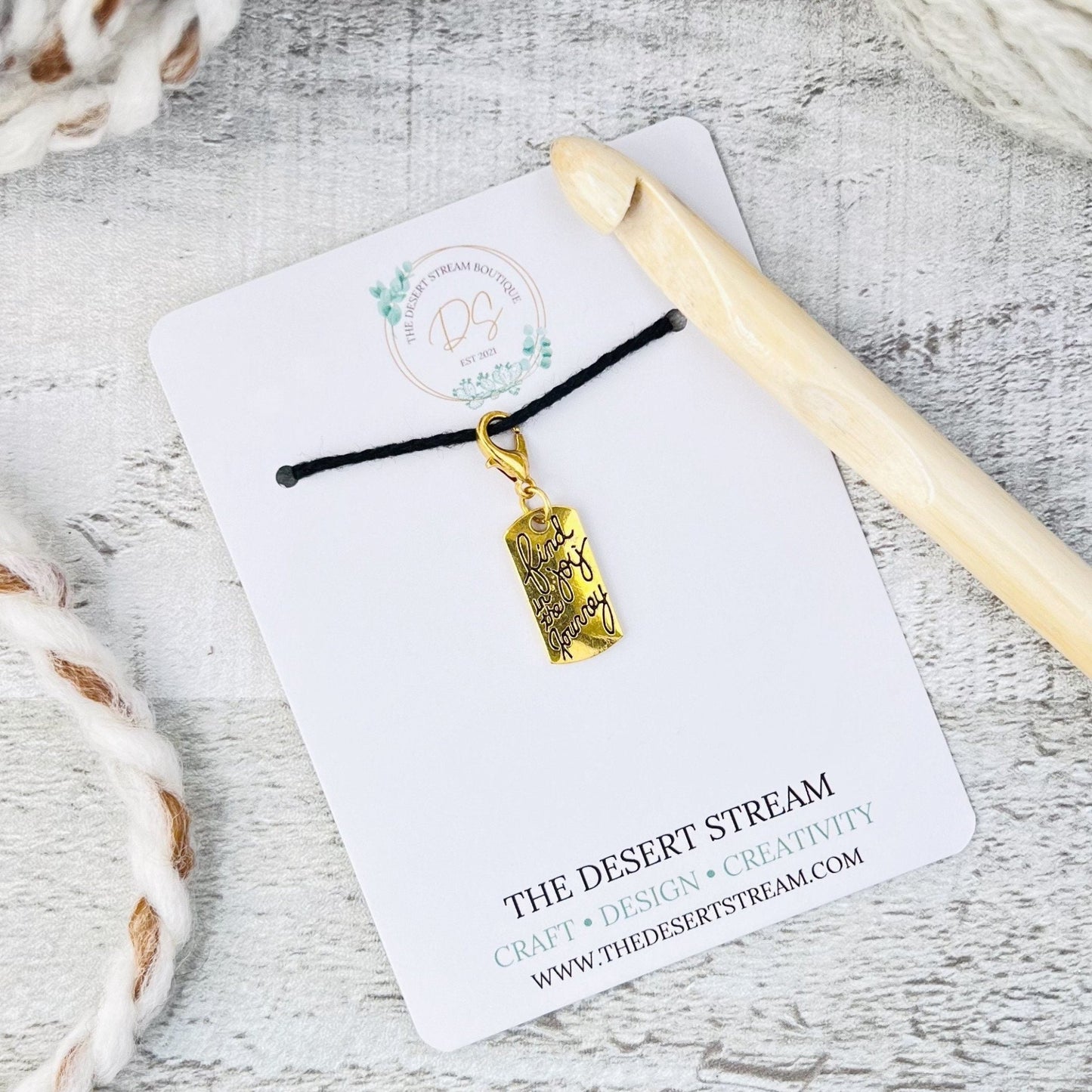 Inspirational Stitch Marker - Knitting and Crochet - The Desert Stream Stitch