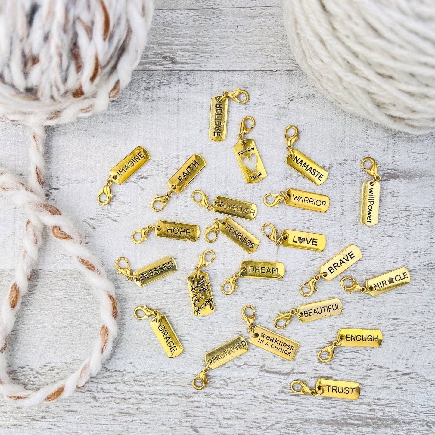 Inspirational Stitch Marker - Knitting and Crochet - The Desert Stream Stitch