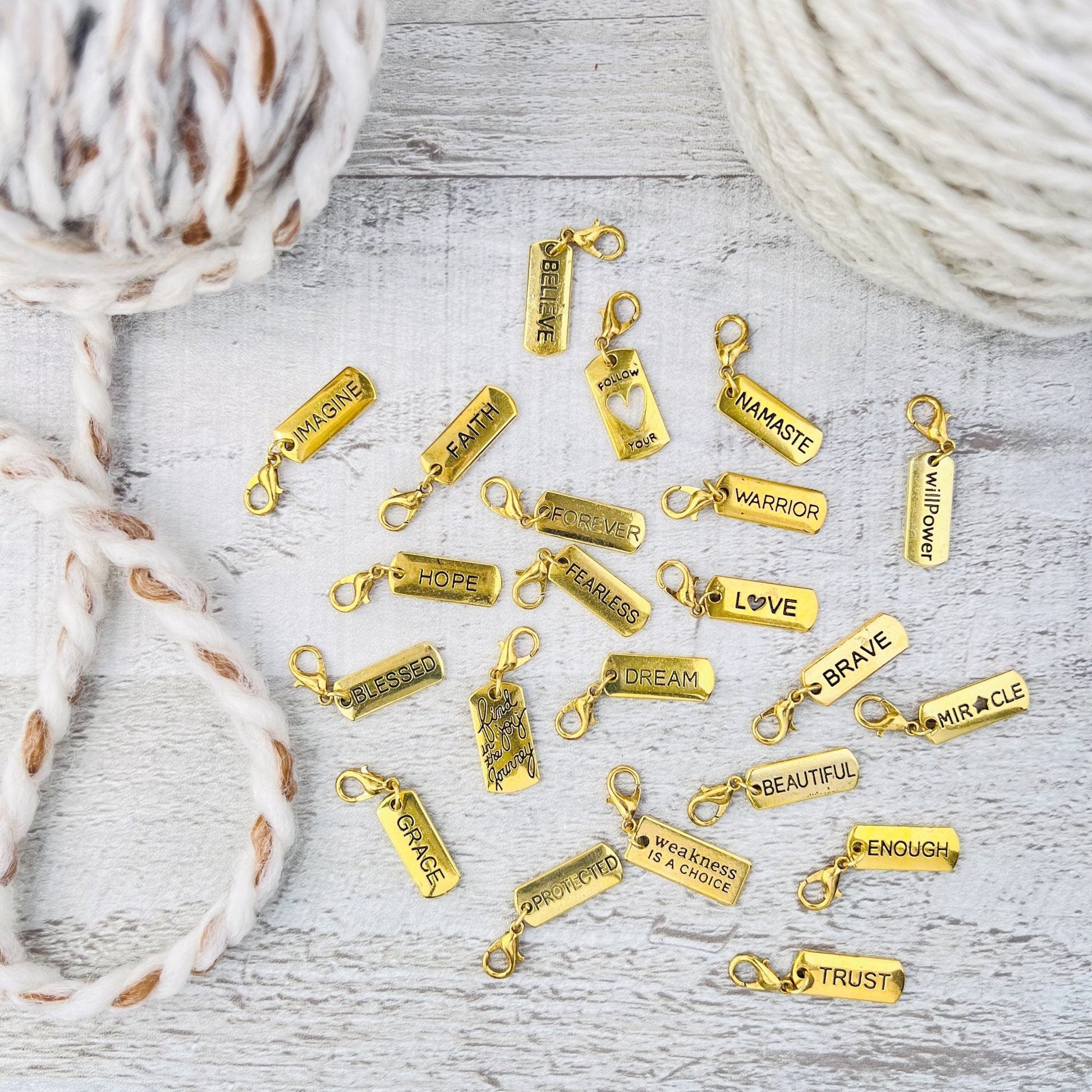 Inspirational Stitch Marker - Knitting and Crochet - The Desert Stream Stitch