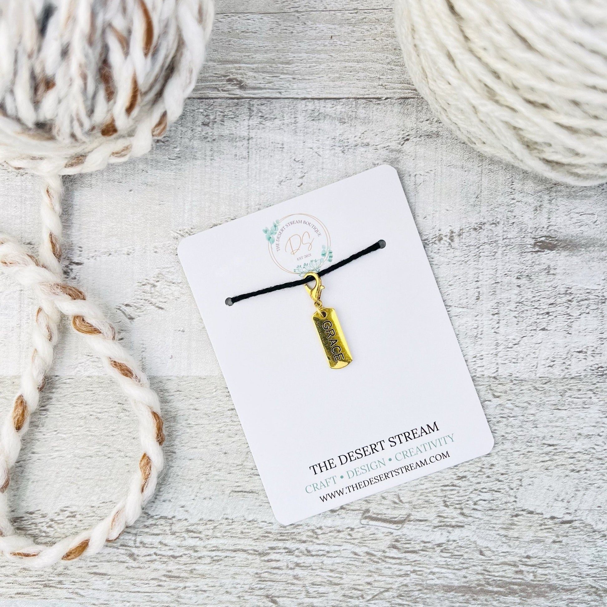 Inspirational Stitch Marker - Knitting and Crochet - The Desert Stream Stitch