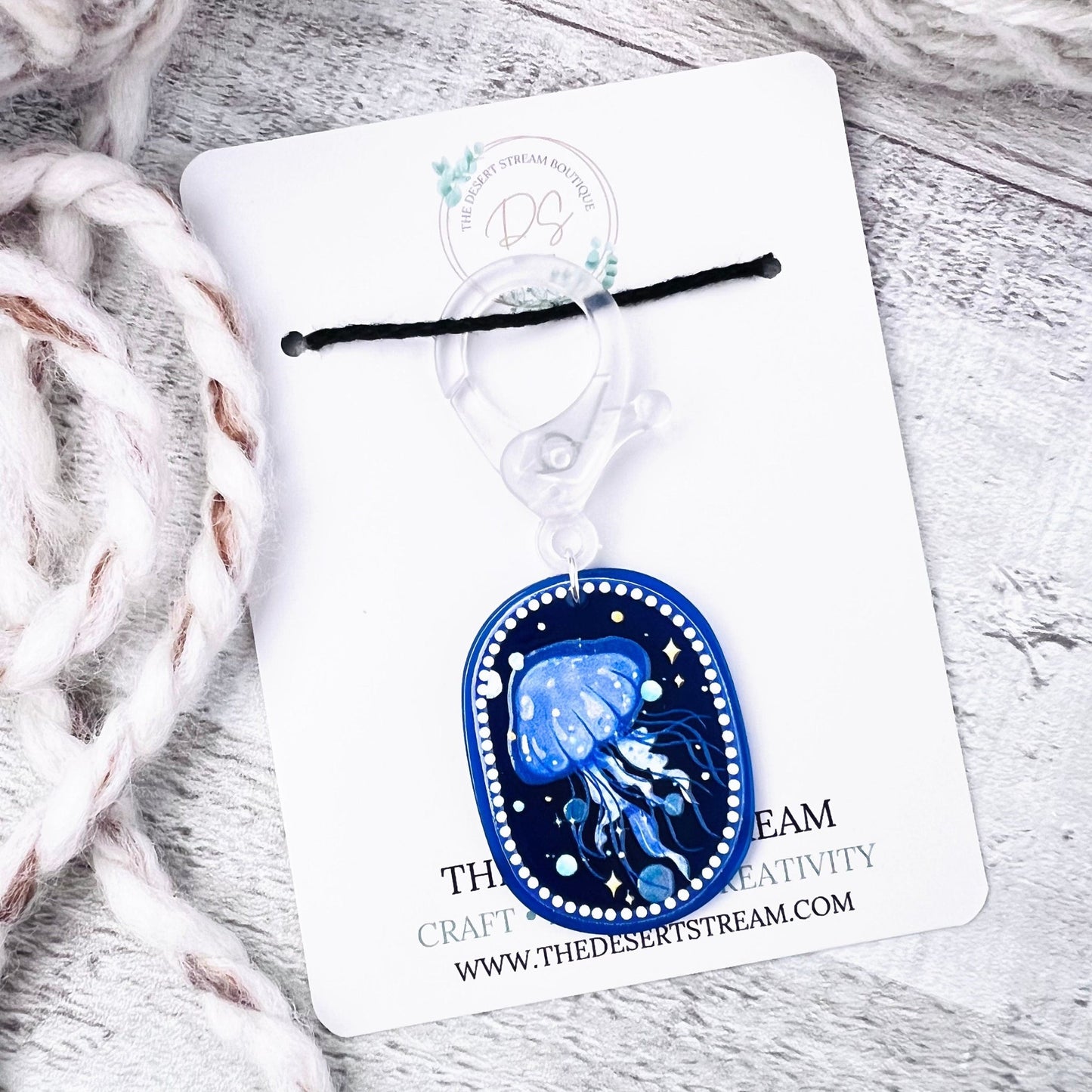 Jellyfish Jumbo Stitch Marker - The Desert Stream Stitch