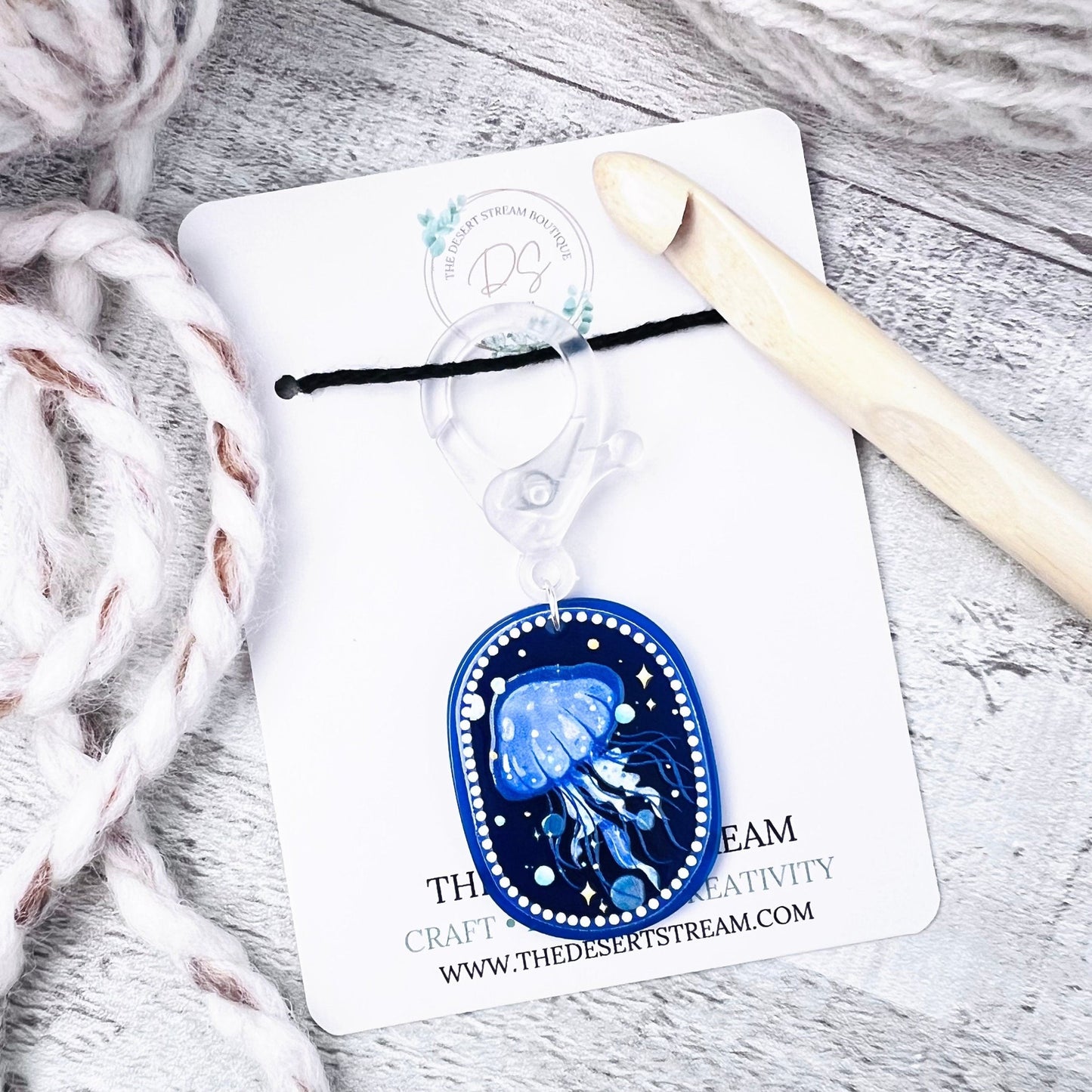 Jellyfish Jumbo Stitch Marker - The Desert Stream Stitch