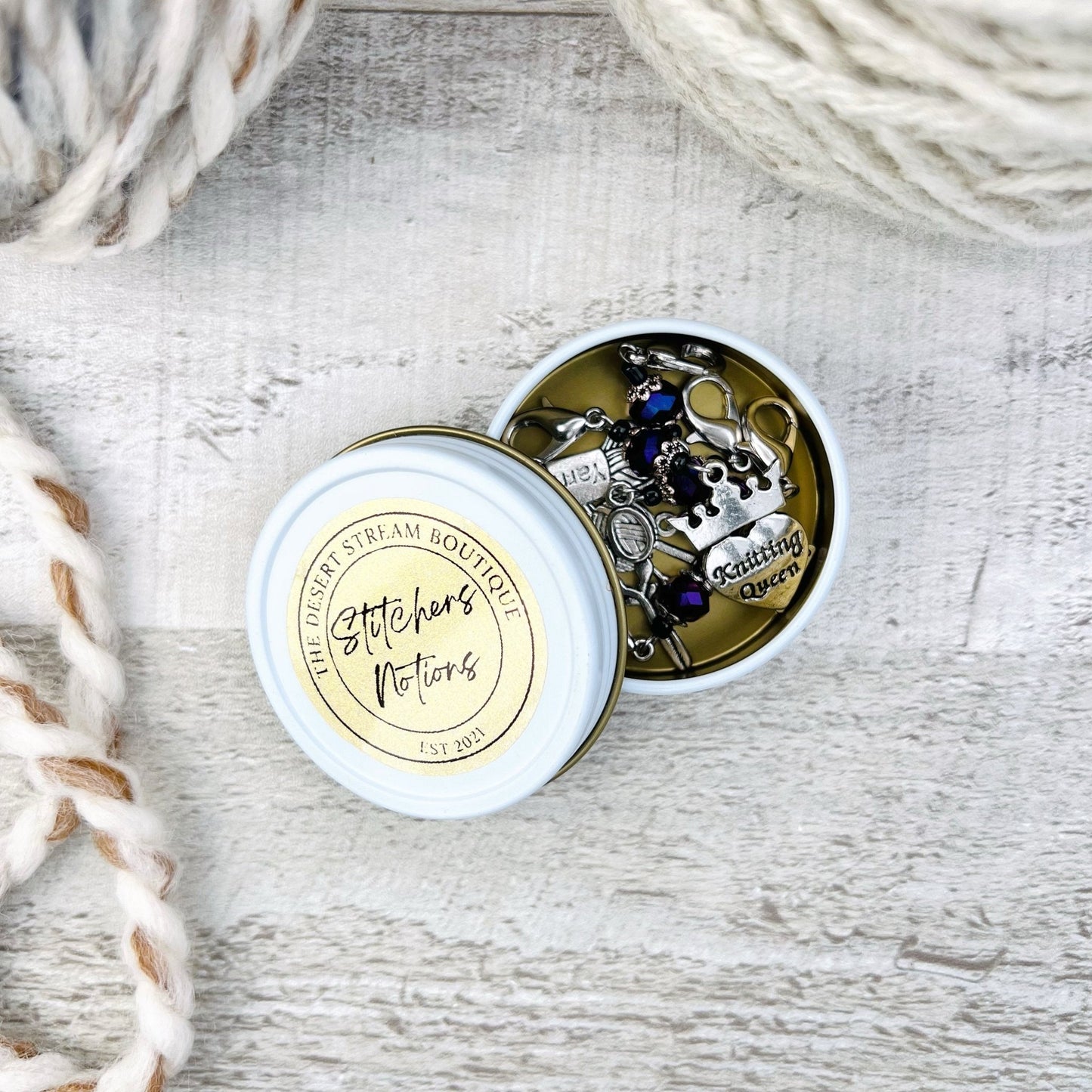 Knit Queen Stitch Markers Set - Knitting and Crochet - The Desert Stream Stitch