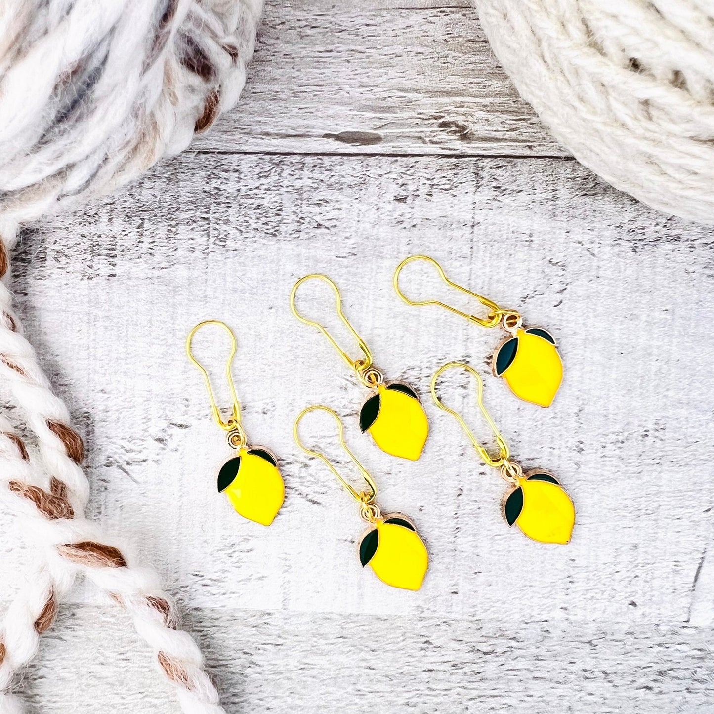 Lemon Stitch Markers Set - Knitting and Crochet - The Desert Stream Stitch