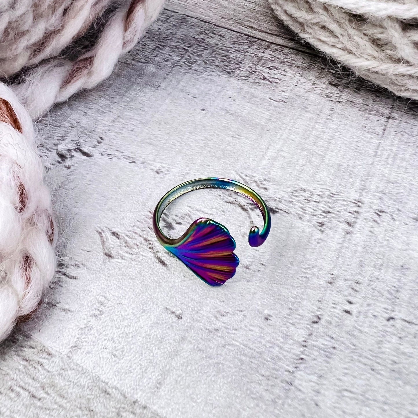 Mermaid Tail Adjustable Tension Ring - The Desert Stream Stitch