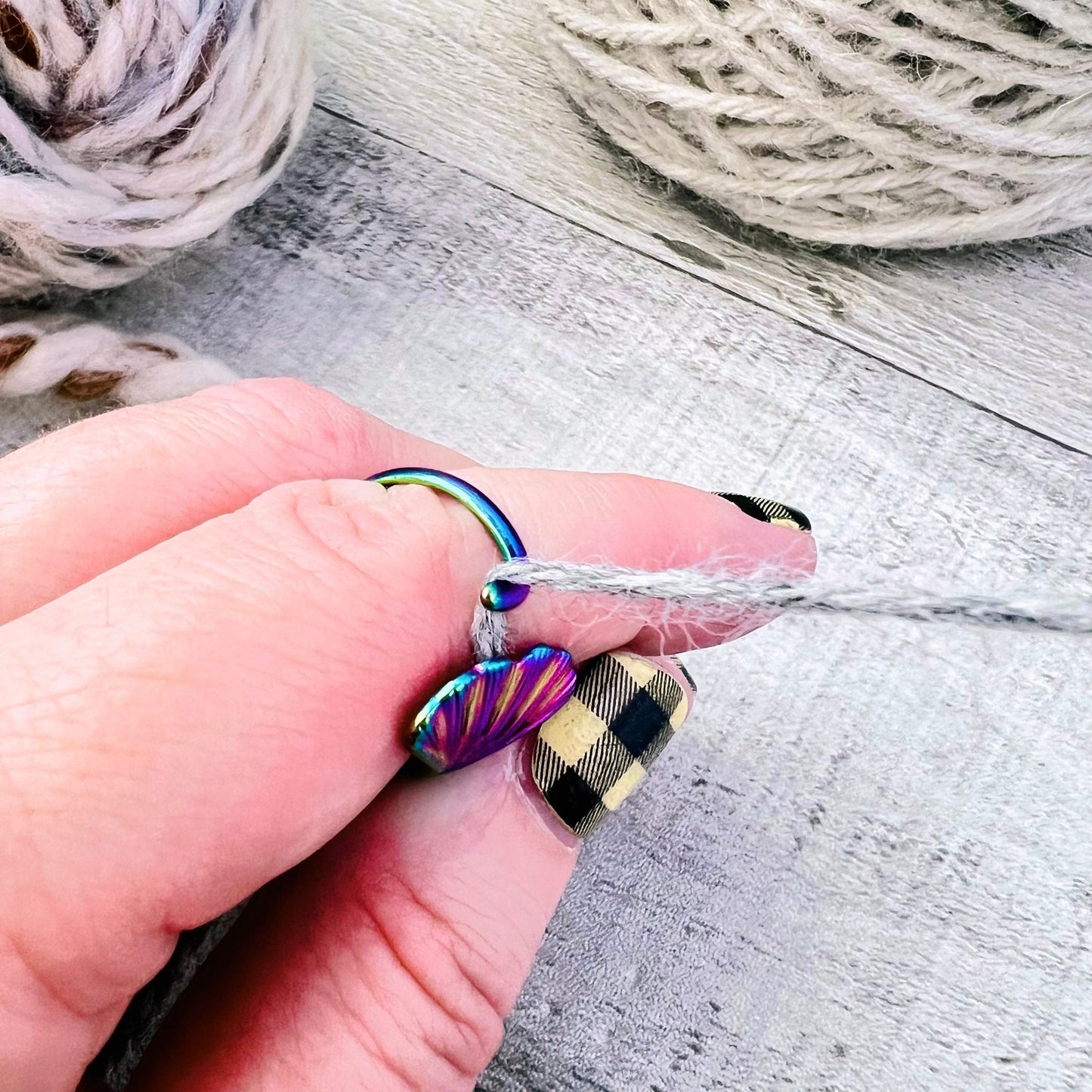 Mermaid Tail Adjustable Tension Ring - The Desert Stream Stitch