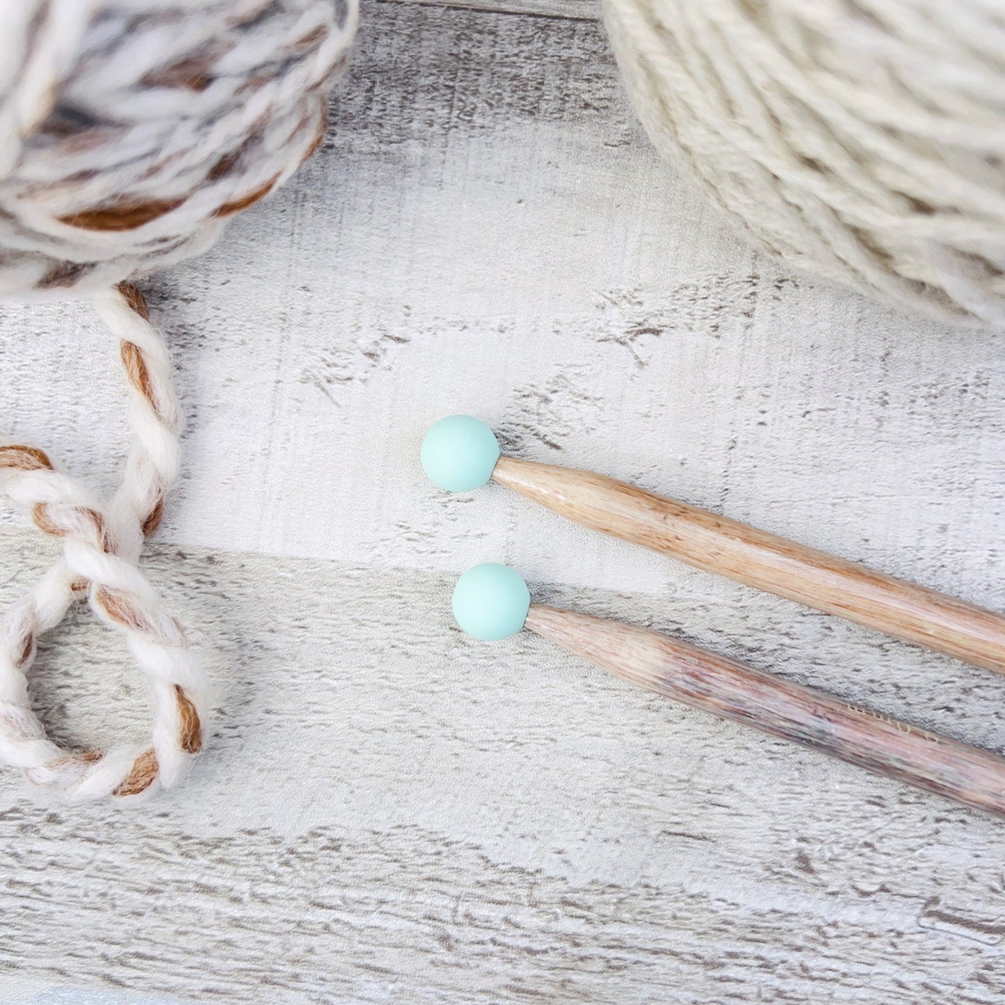 Mini Round Stitch Stoppers Knitting Needle Point Protectors - The Desert Stream Stitch