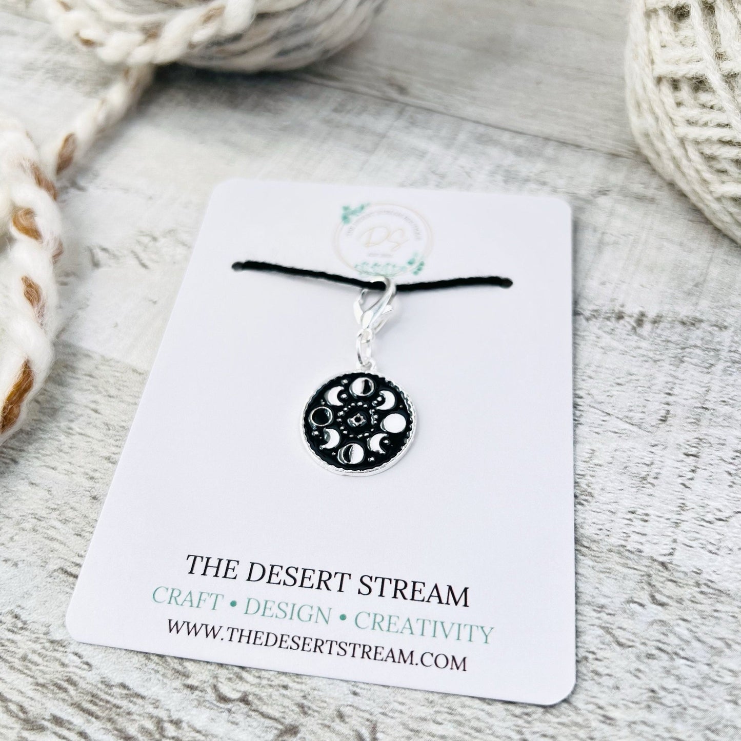 Moon Phase Stitch Marker - Knitting and Crochet - The Desert Stream Stitch