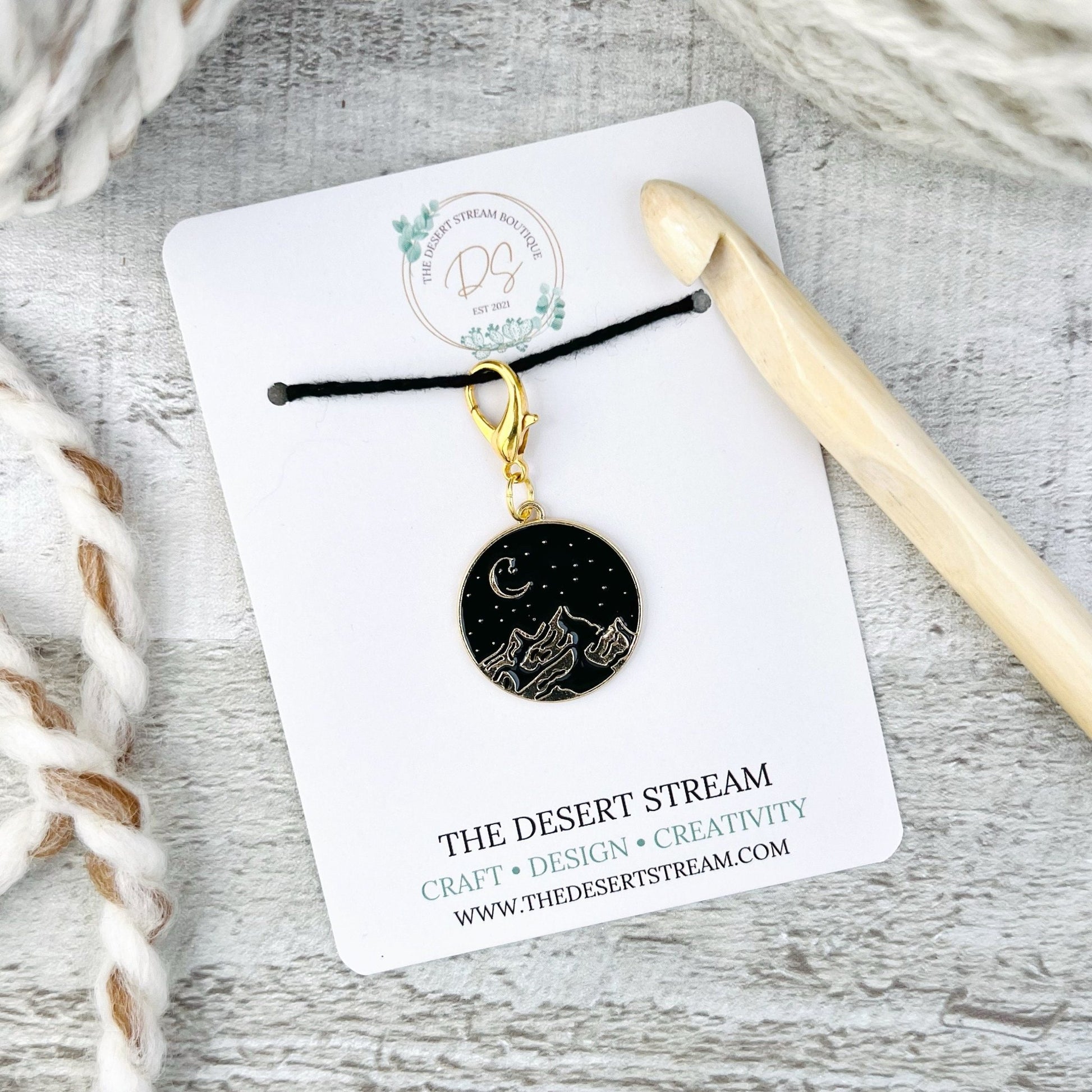 Mountain Stitch Marker - Knitting and Crochet - The Desert Stream Stitch