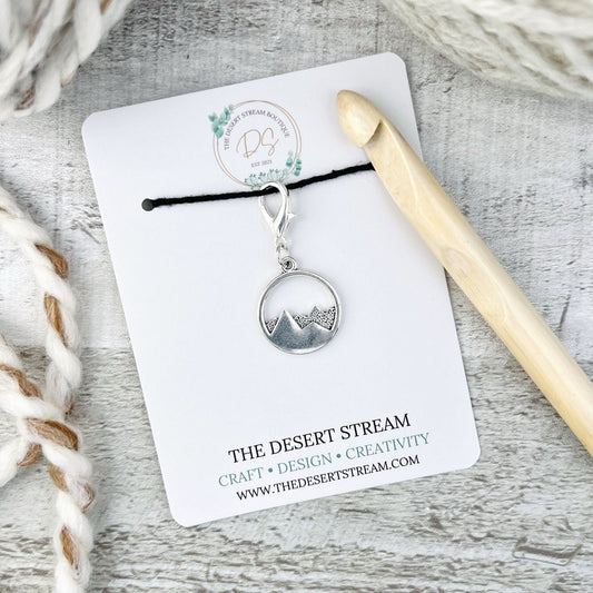 Mountain Stitch Marker - Knitting and Crochet - The Desert Stream Stitch