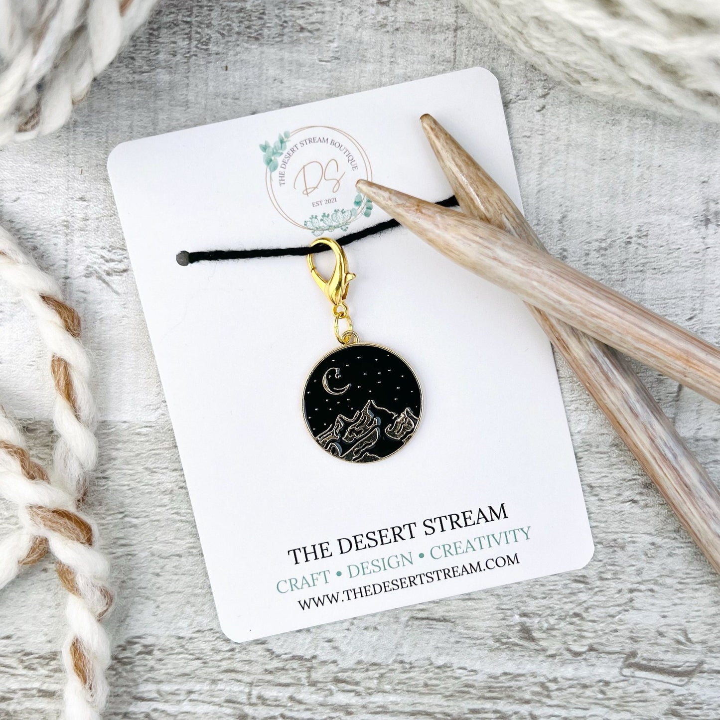 Mountain Stitch Marker - Knitting and Crochet - The Desert Stream Stitch