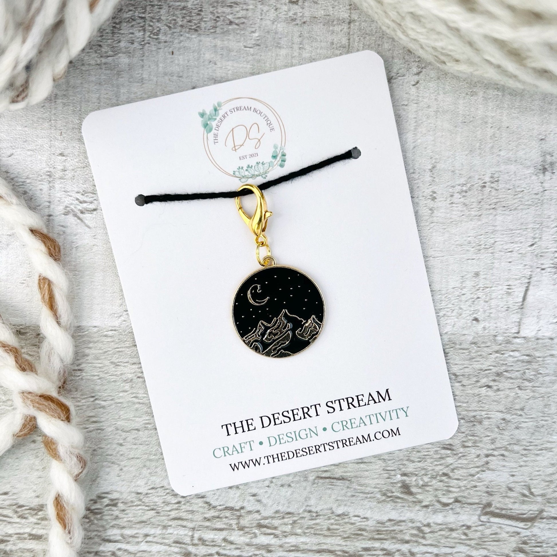 Mountain Stitch Marker - Knitting and Crochet - The Desert Stream Stitch