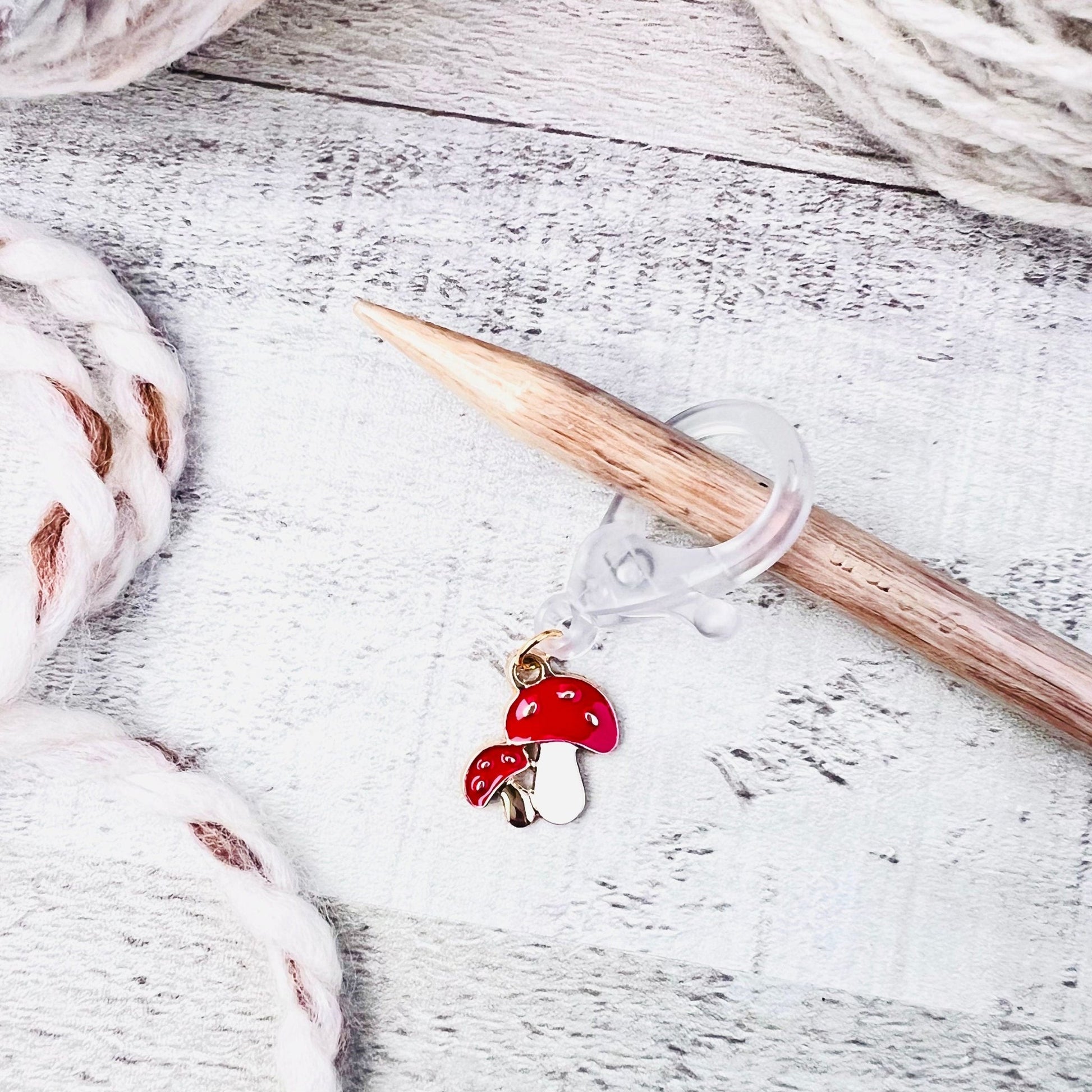 Mushroom Jumbo Stitch Marker - The Desert Stream Stitch