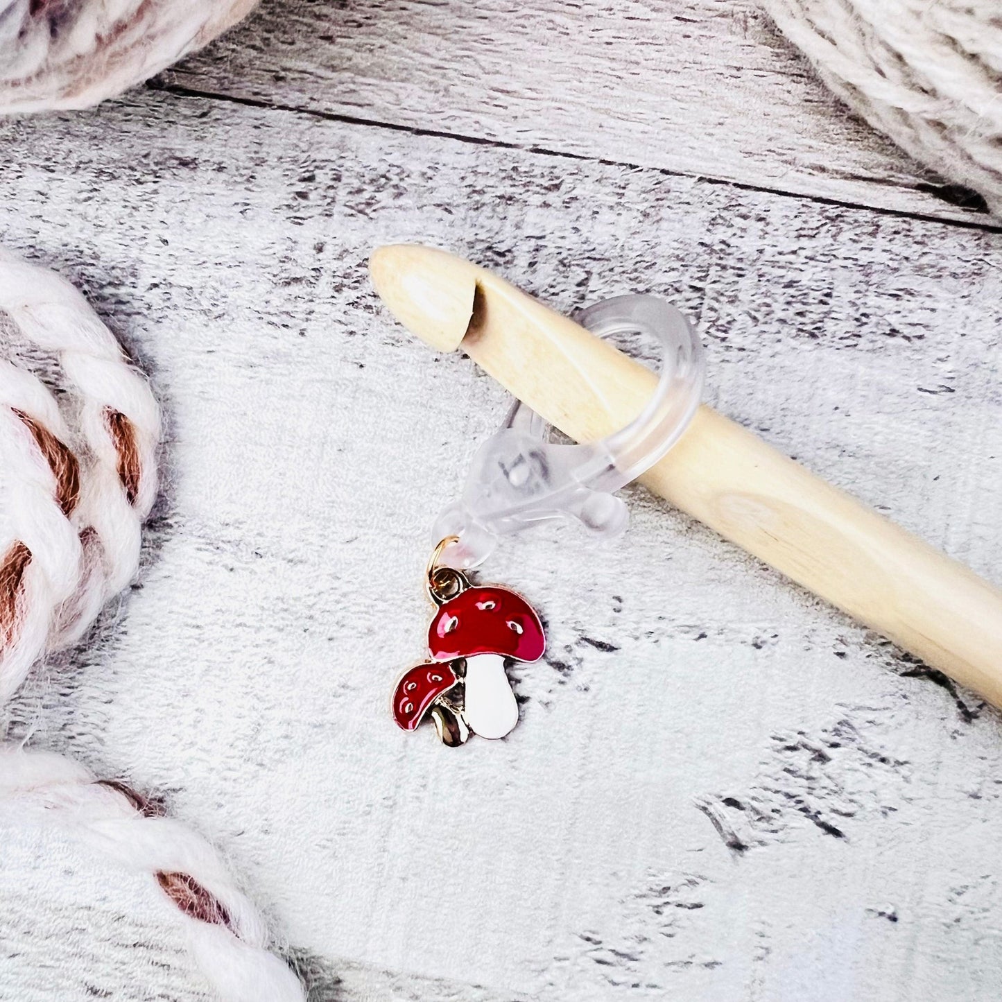 Mushroom Jumbo Stitch Marker - The Desert Stream Stitch