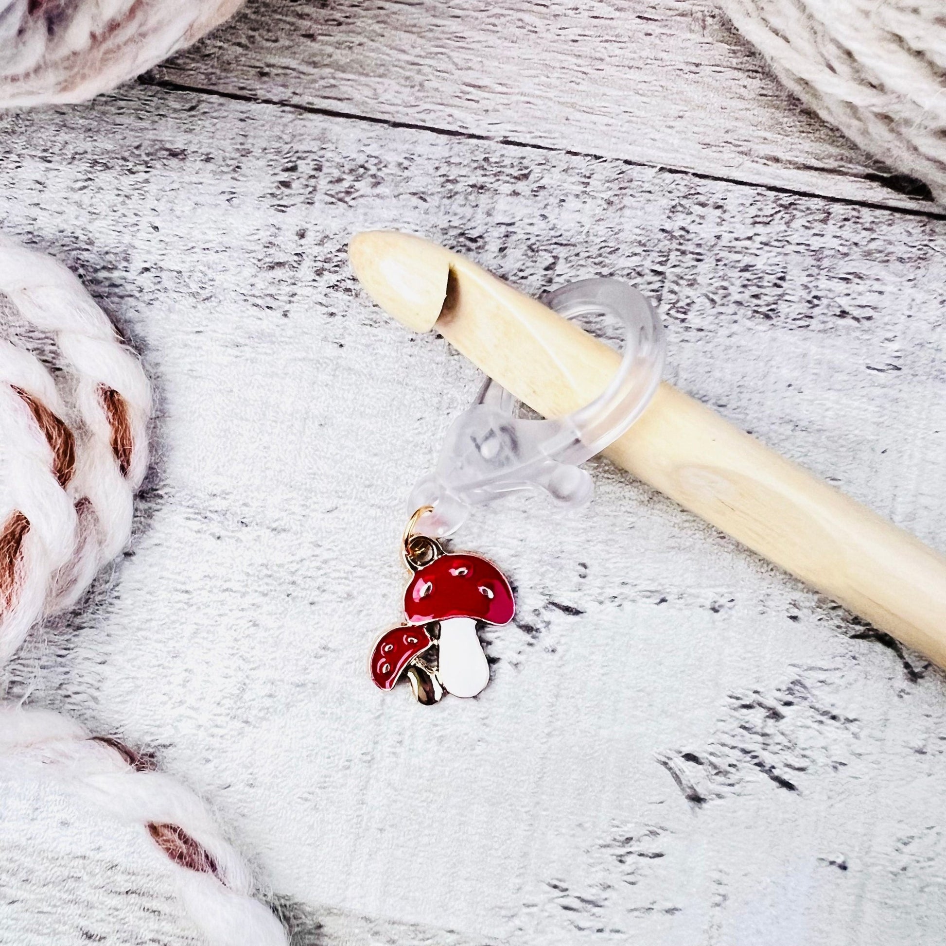 Mushroom Jumbo Stitch Marker - The Desert Stream Stitch