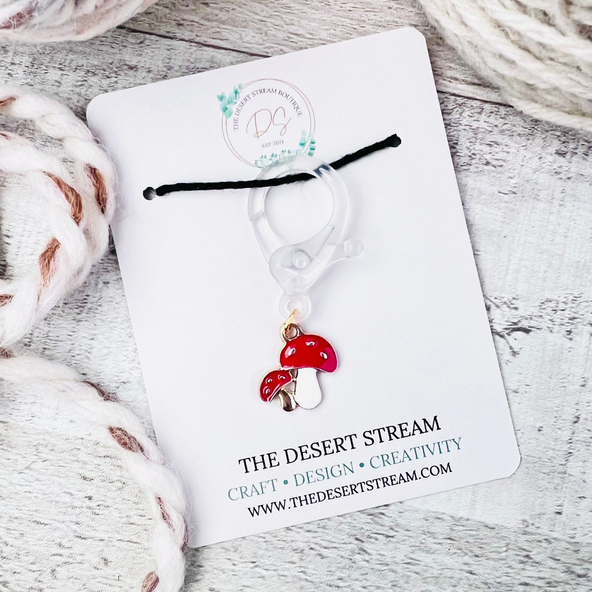 Mushroom Jumbo Stitch Marker - The Desert Stream Stitch