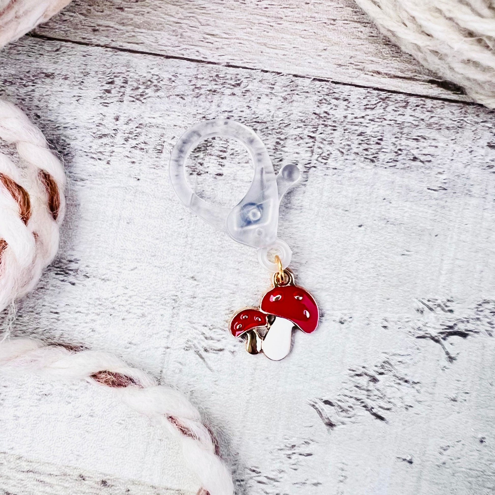 Mushroom Jumbo Stitch Marker - The Desert Stream Stitch