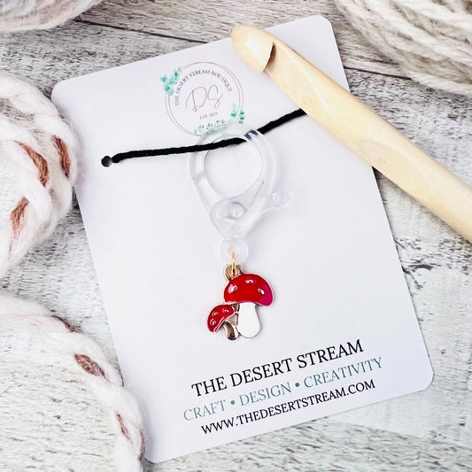 Mushroom Jumbo Stitch Marker - The Desert Stream Stitch
