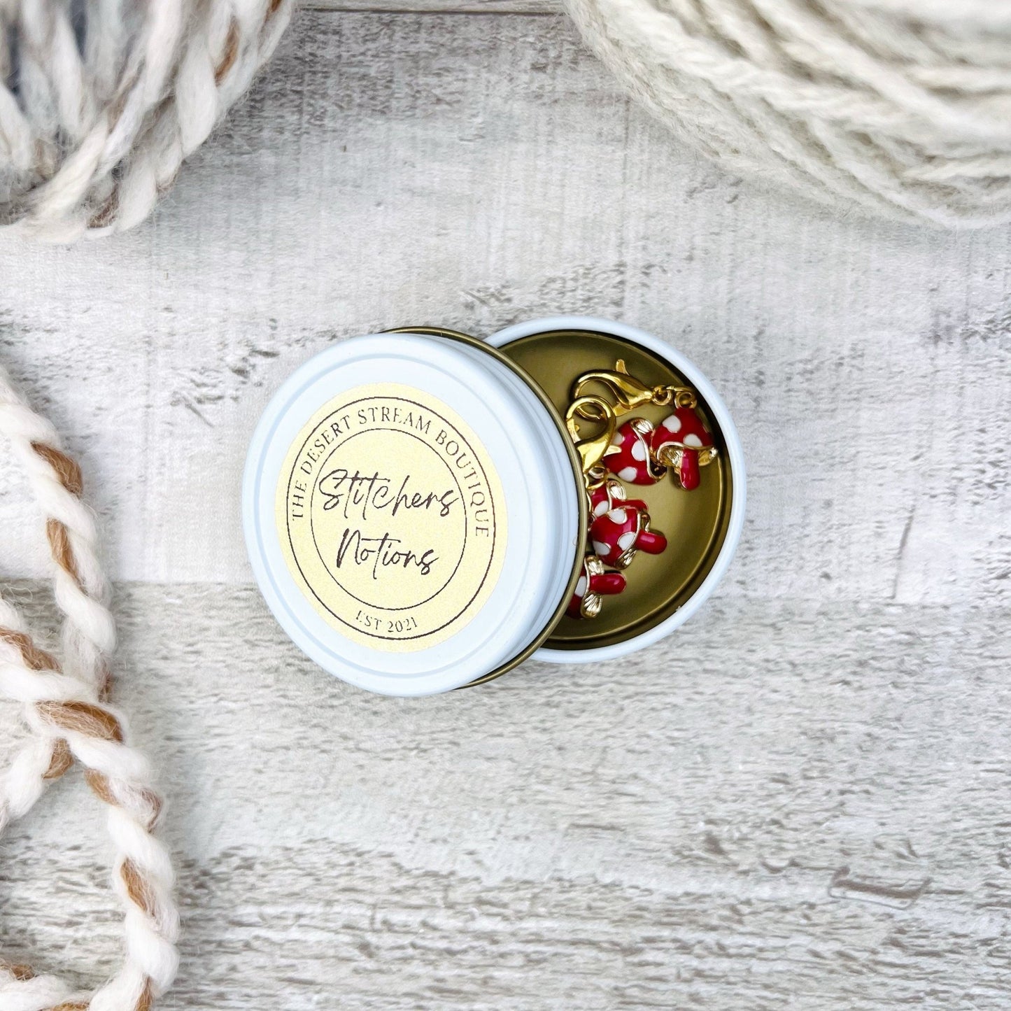 Mushroom Stitch Markers Set - Knitting and Crochet - The Desert Stream Stitch