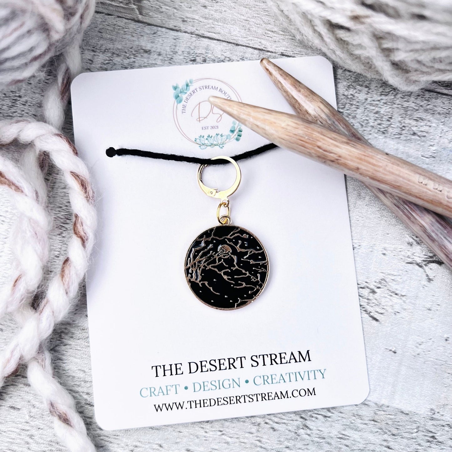 Night Sky Stitch Marker - The Desert Stream Stitch