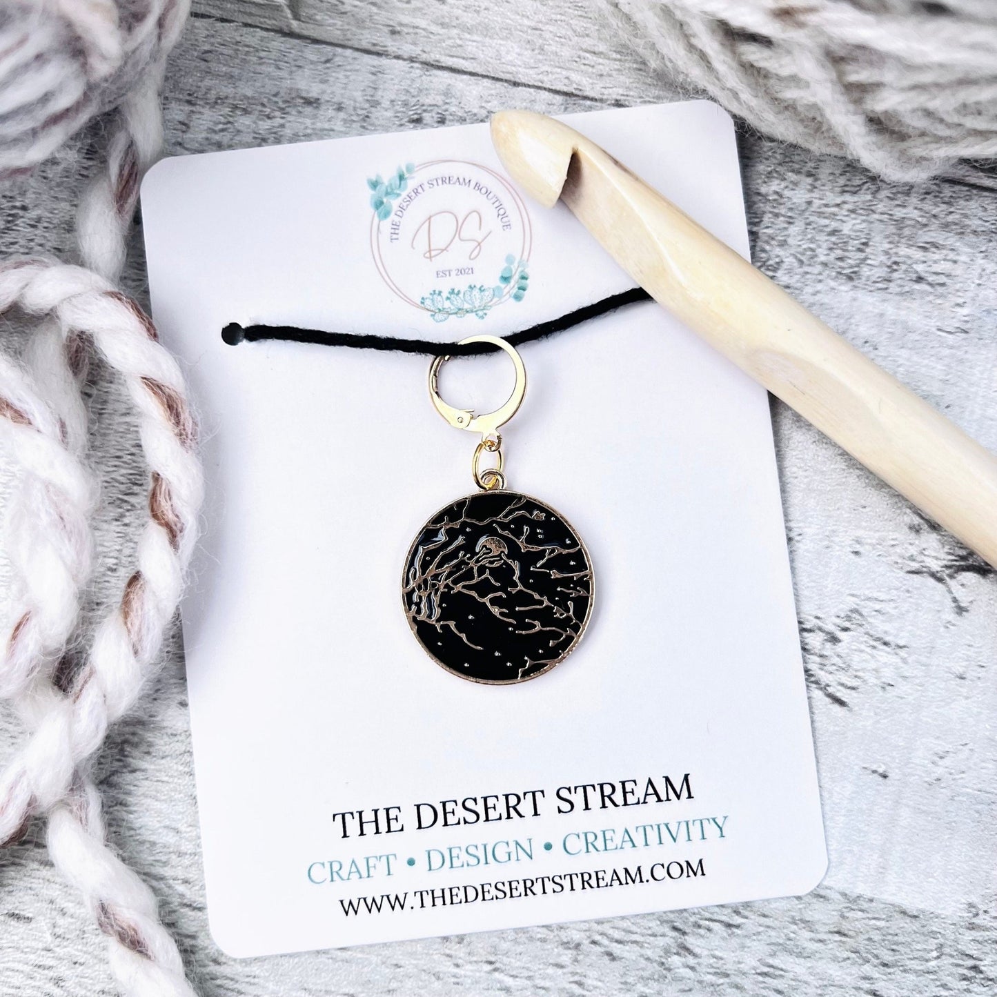 Night Sky Stitch Marker - The Desert Stream Stitch