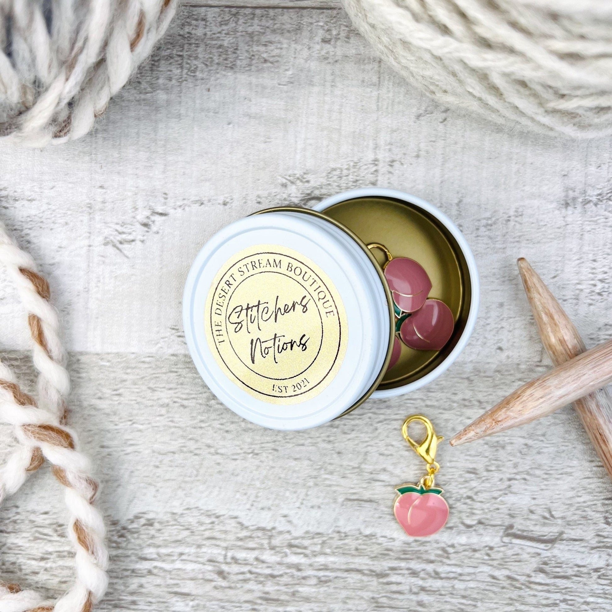 Peach Stitch Markers Set - Knitting and Crochet - The Desert Stream Stitch