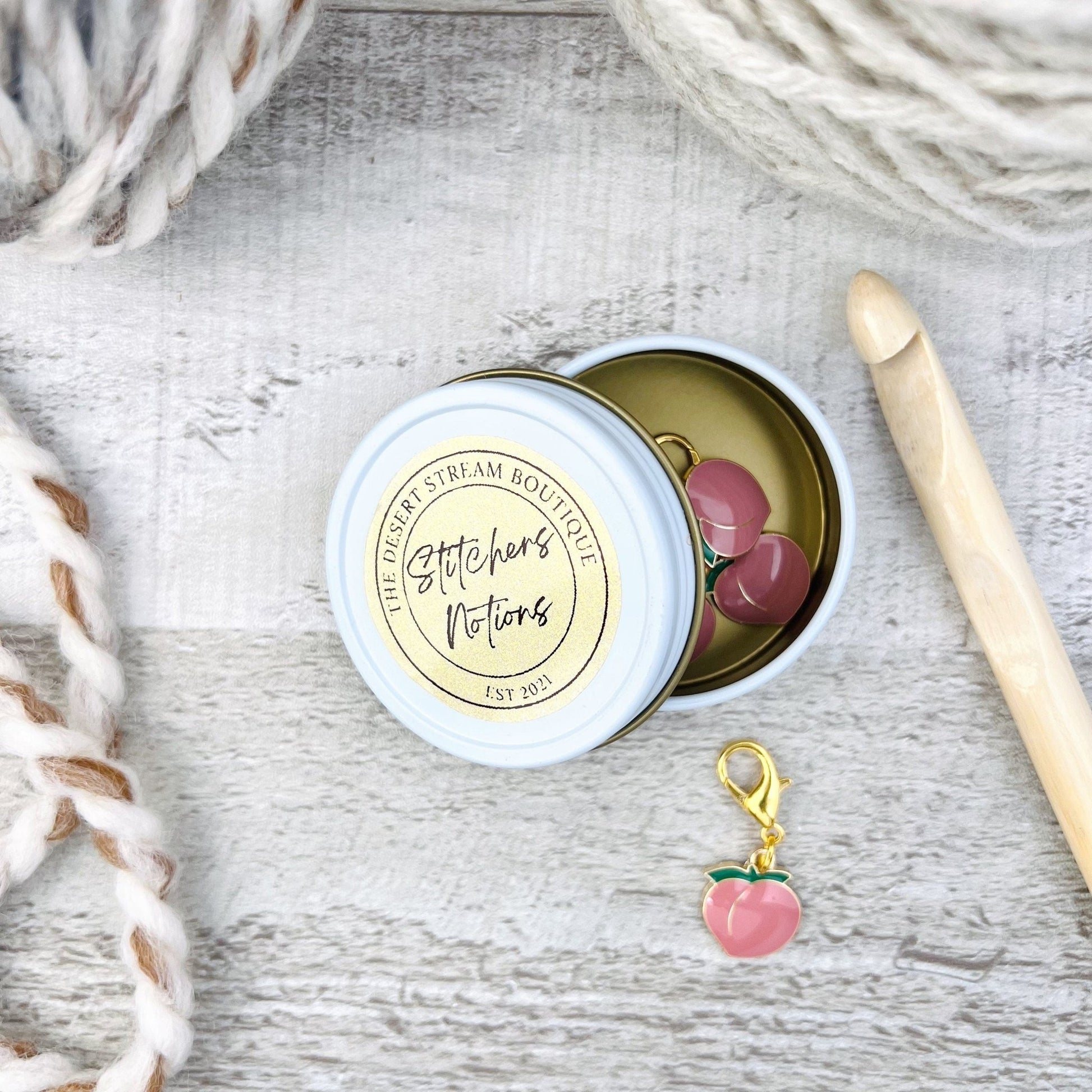 Peach Stitch Markers Set - Knitting and Crochet - The Desert Stream Stitch