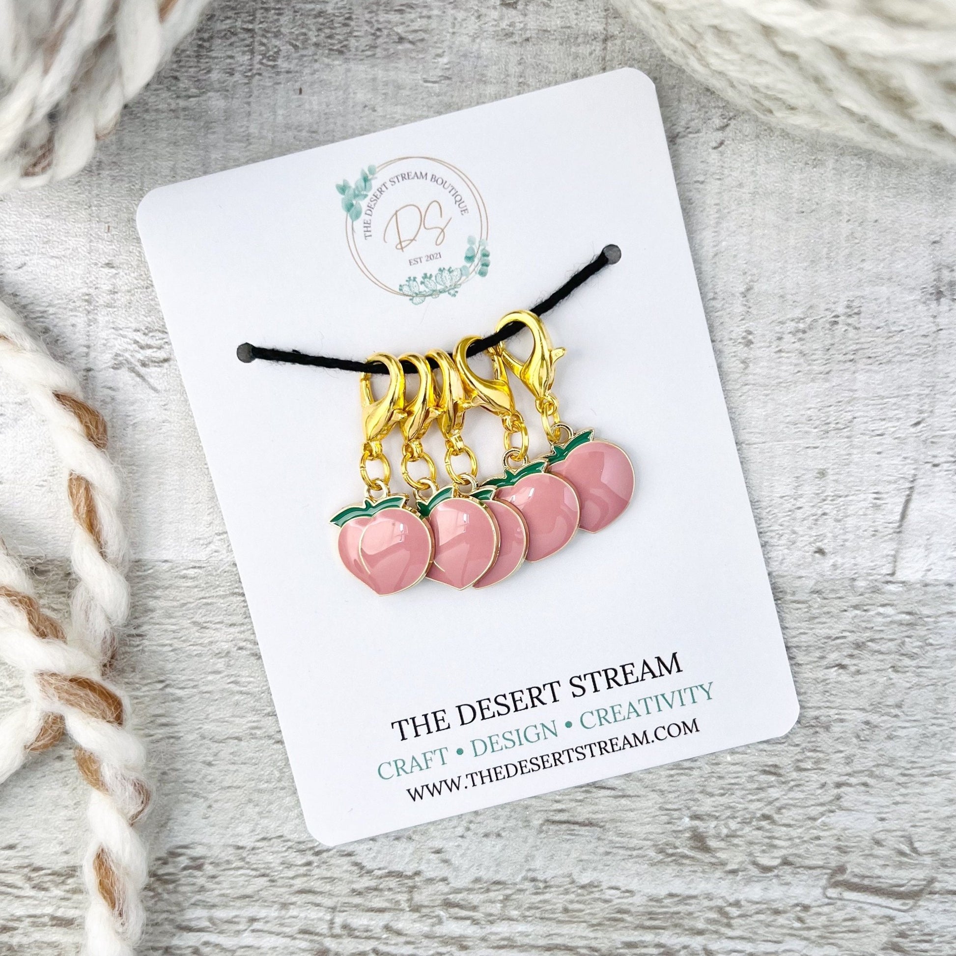 Peach Stitch Markers Set - Knitting and Crochet - The Desert Stream Stitch