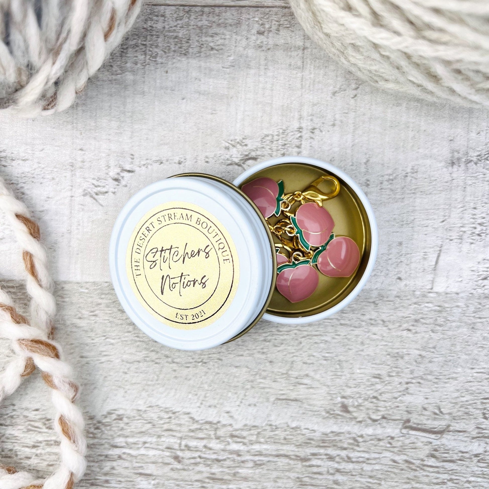 Peach Stitch Markers Set - Knitting and Crochet - The Desert Stream Stitch