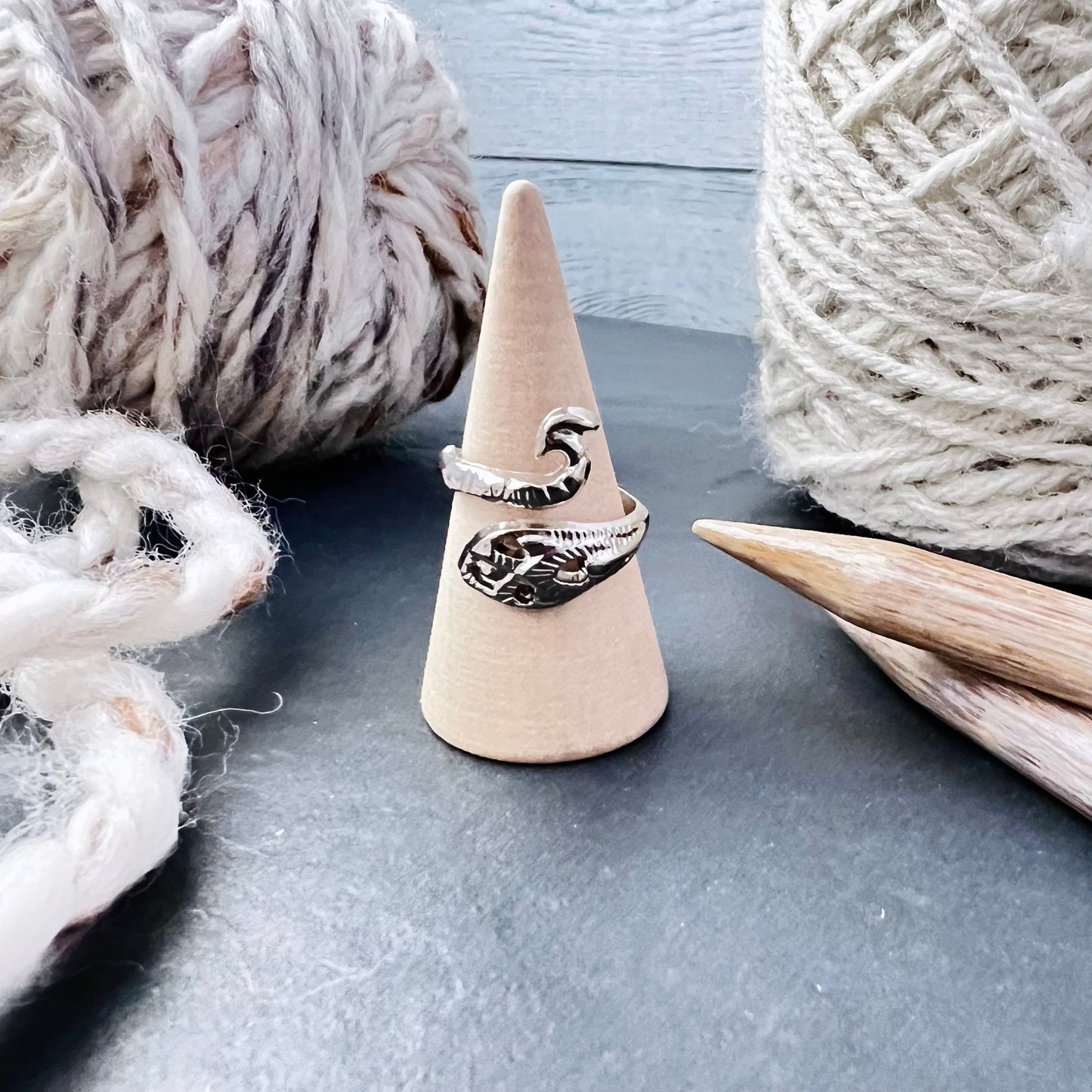 Peacock Adjustable Tension Ring - The Desert Stream Stitch