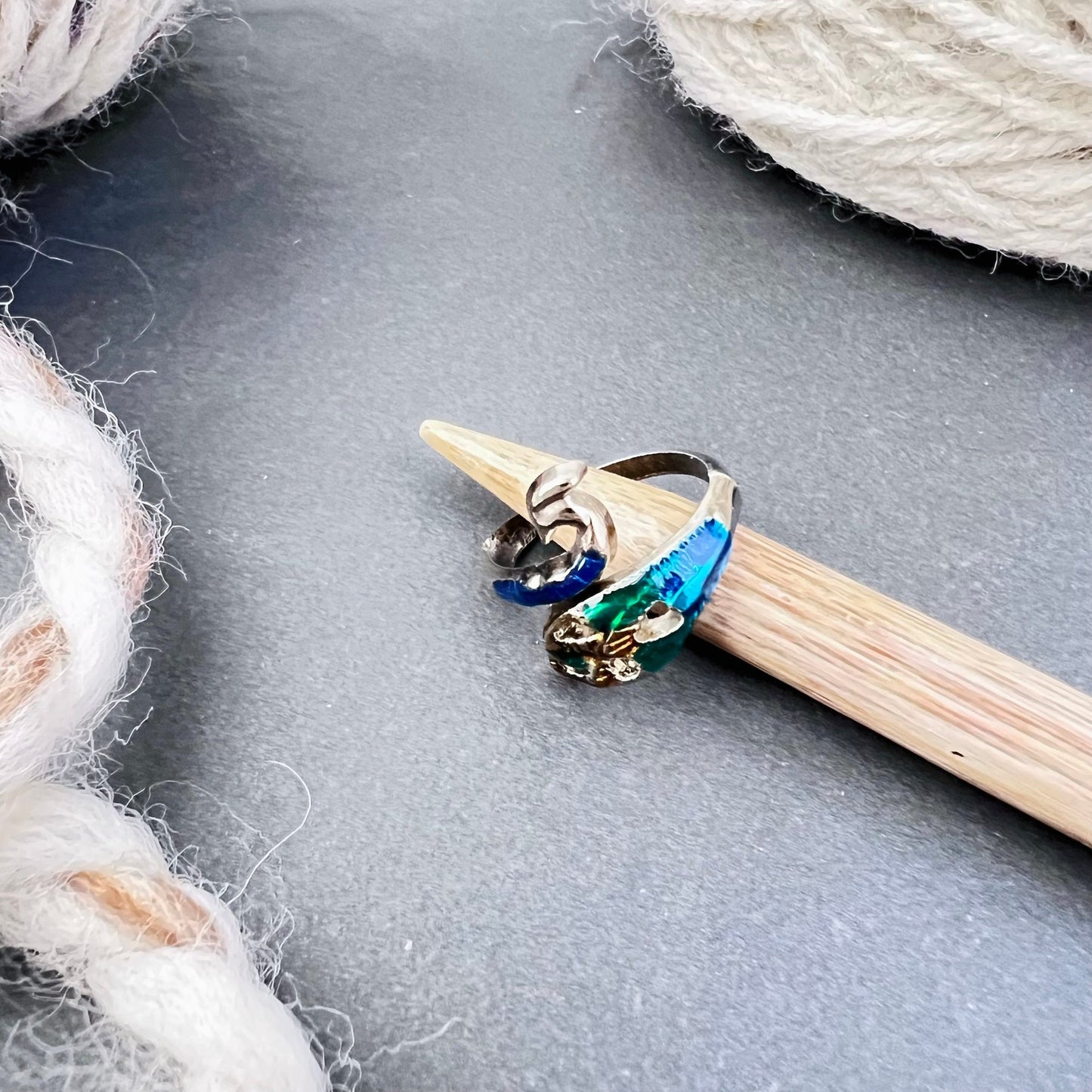 Peacock Adjustable Tension Ring - The Desert Stream Stitch