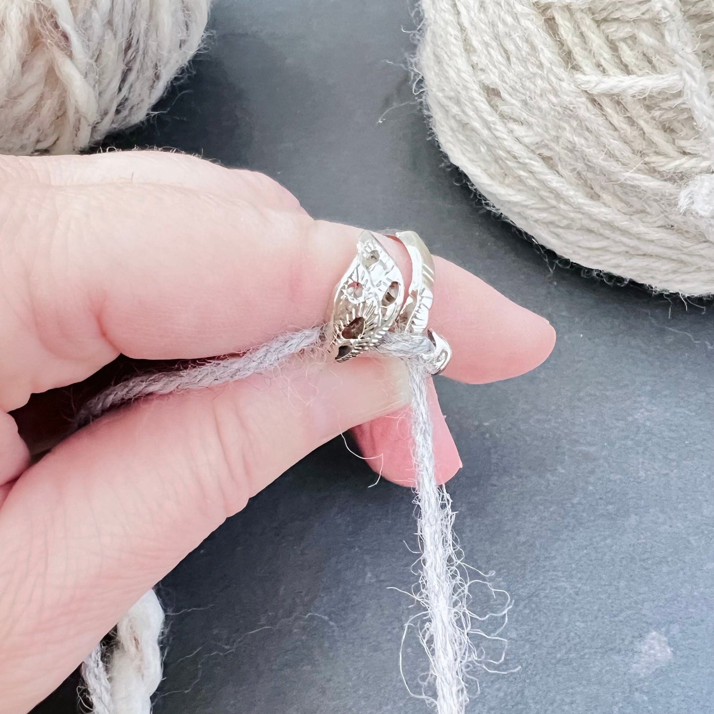 Peacock Adjustable Tension Ring - The Desert Stream Stitch